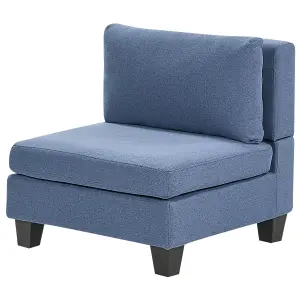 3-Seater Modular Fabric Sofa with Ottoman Blue UNSTAD