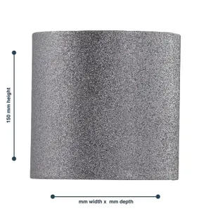 First Choice Lighting Silvery Grey Glitter 15cm Table Lamp Shade