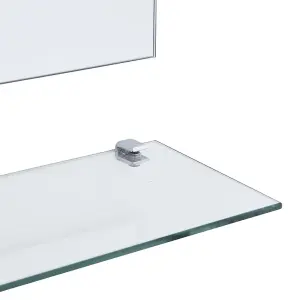 Berkfield Wall Mirror with Shelf 50x60 cm Tempered Glass