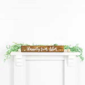 Peak Heritage Engraved Wooden Wedding Sign 60cm - Happily Ever After