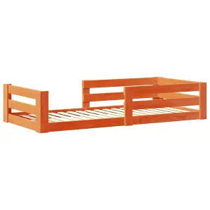 Berkfield Bed Frame without Mattress Wax Brown 100x200 cm Solid Wood Pine