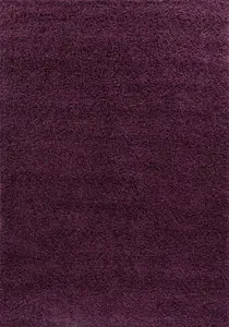 Serdim Rugs Plain Living Room Shaggy Area Rugs Violet 160x230 cm