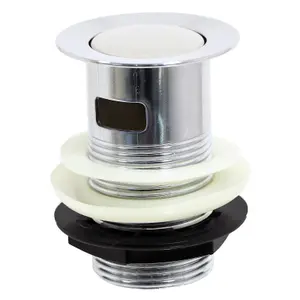 SPARES2GO Chrome Slotted Sink Basin Bathroom Kitchen Waste Flip Plug (1 1/4")