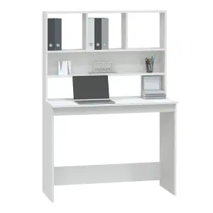 Berkfield Desk with Shelves White 102x45x148 cm Engineered Wood