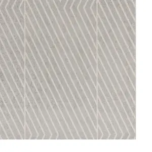 Grey Modern Striped Easy to Clean Rug For DiningRoom-200cm X 290cm