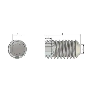 M2 x 3mm Allen Grub Screw Cup Point Screws Stainless Steel A2 304 DIN 916 Pack of 20