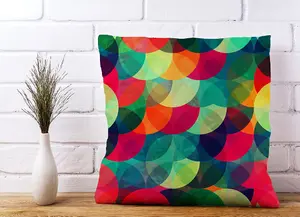 Colourful Grunge Circle Pattern Cushions 45cm x 45cm