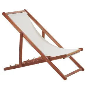 Sun Lounger Wood Dark Brown ANZIO