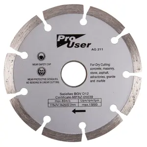 Pro User - Dry Diamond Cutting Disc - 115mm (4.5")