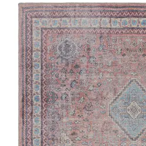 Traditional Persian Bordered Abstract Floral Easy to clean Rug for Dining Room Bed Room and Living Room-160cm X 230cm