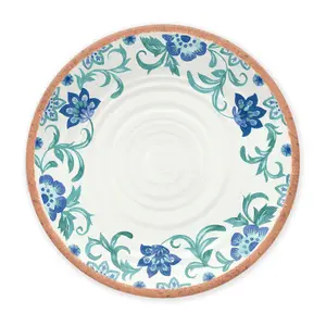 Purely Home Turquoise Floral Melamine Dinner Plates - Set of 2