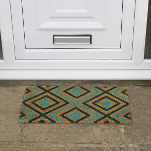 Eco-Friendly Latex Backed Coir Door Mat, Rhombus