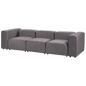 3 Seater Modular Velvet Sofa Dark Grey FALSTERBO