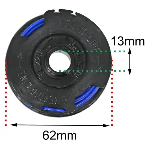 SPARES2GO 10m Line Spool compatible with Flymo Contour Power Plus Cordless XT 18v 24v Trimmer Strimmer