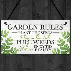 Garden Plaque Gift Summerhouse Decking Shed Sign Home Decor Rules Sign Gift