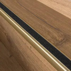 Anodised aluminium anti non slip stair edge nosing trim 900mm x 41mm x 26,6mm A44 gold