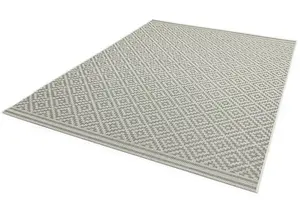 Grey Outdoor Rug, Geometric Stain-Resistant Rug For Patio Decks Garden Balcony, 4mm Modern Outdoor Rug-160cm X 230cm