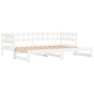 Berkfield Pull-out Day Bed White 2x(90x190) cm Solid Wood Pine