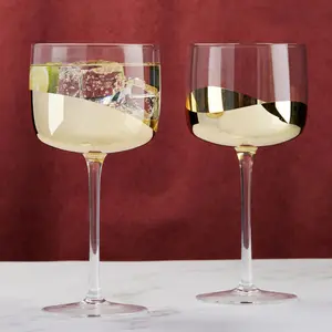 Wave Gin Glasses (Set of 2) Gold/Clear