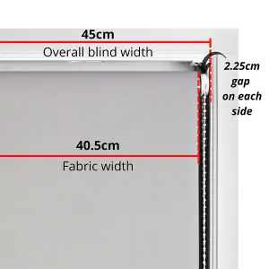 Furnished Daylight Roller Blind with Square Eyelets - Trimmable Grey, 45cm x 210cm