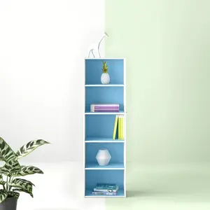 Aliesha Open Shelf Bookcase Light Blue/White / 132.1cm H x 40.1cm W x 23.9cm D