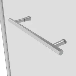 SunDaze 6mm Toughened Safety Glass Straight Pivot Shower Bath Screen with Towel Rail - 1400x800mm Chrome