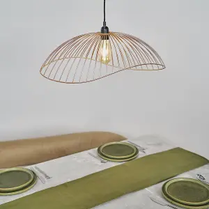 ValueLights Covelas Wavy Wire Design Easy Fit Ceiling Pendant Light Shade In Copper Metal Finish