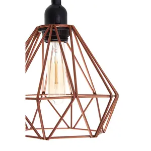 Interiors by Premier Bartol Copper Metal Wire Pendant Light