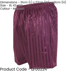 XL - MAROON Adult Sports Continental Stripe Training Shorts Bottoms - Football