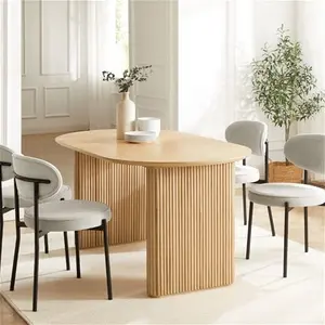 DUSK Hattie Panel Oval Dining Table - Natural