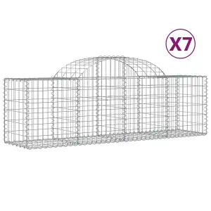 Berkfield Arched Gabion Baskets 7 pcs 200x50x60/80 cm Galvanised Iron