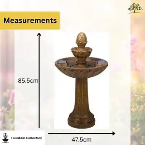 Queensbury Solar Water Fountain Rustic Water Feature Garden Solar Water Ornaments