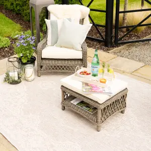 Beige Diamond Indoor Outdoor Weather Resistant Rug 120cm x 170cm