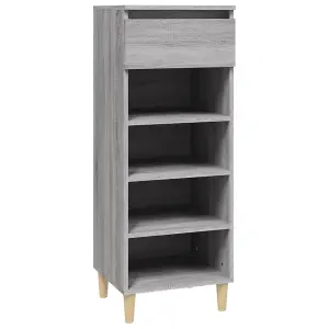 Berkfield Shoe Cabinet Grey Sonoma 40x36x105 cm Engineered Wood