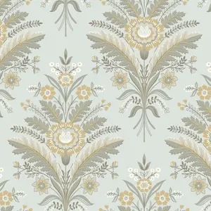 Galerie Mulberry Tree Light Blue Floral Leaf Wallpaper Roll