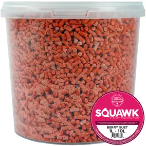 10L SQUAWK Berry Suet Pellets - Quality High Energy Garden Wild Bird Feed