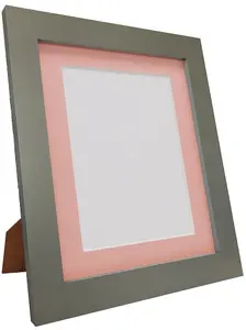 Metro Dark Grey Frame with Pink Mount for Image Size 6 x 4 Inch