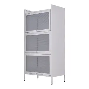 Metal File Cabinet for Home Office Storage White Cabinet with 3 Shelves