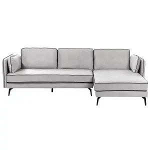 Corner Sofa ALTAN Light Grey Velvet Left Hand