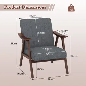 Costway Modern Accent Chair Ergonomic Leisure Chair Fabric Upholstered Lounge Chair