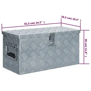 Berkfield Aluminium Box 61.5x26.5x30 cm Silver