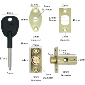 EAI - Rack Bolt - 37mm / 14mm Backset - PVD Brass