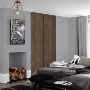 Spacepro Sliding Wardrobes Full length Matt Walnut Carini Single panel door, (H) 2220mm x (W) 762mm