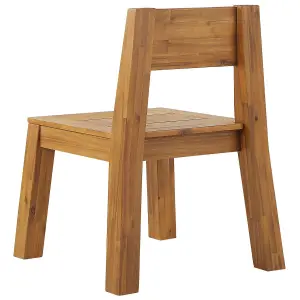 Set of 6 Garden Chairs LIVORNO Acacia Wood Light Wood