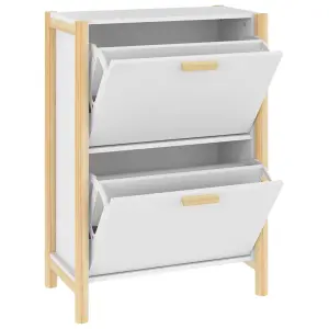 Berkfield Shoe Cabinet White 57.5x33x80 cm Engineered Wood