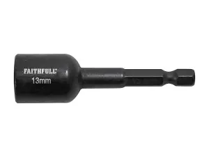 Faithfull  Magnetic Impact Nut Driver 13mm x 1/4in Hex FAISBMNUT13I