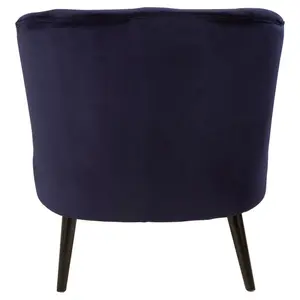 Interiors by Premier Midnight Blue Round Armchair, Elegant Accent Armchair,Plush Midnight Velvet Upholstered Chair, Durable Chair