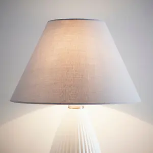 10" Grey Textured Linen Fabric Coolie Lampshade Modern Table Lamp and Floor Lamp Cone Light Shade