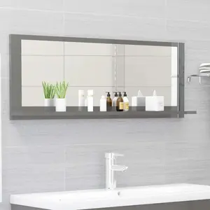 Dorlene Framed Wall Mounted Bathroom Mirror High Gloss Grey / 80 cm