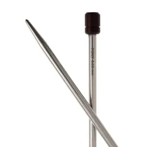 S/S KP RWK 35CMX5.00 - Knitting Pins: Single-Ended: Stainless Steel with Rosewood Knob: Elan: 35cm x 5.00mm - Pony